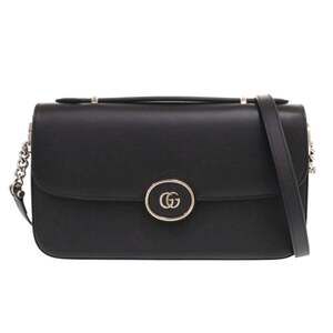 GUCCI Black Leather Shoulder Bag